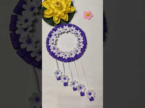 Easy and Quick Paper Flower Wall Hanging Ideas #paperflower #shorts #diy #youtubeshorts #craft