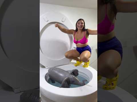 CANNONBALL CONTEST on ELEPHANT with Crazy Face Lady in the Worlds Largest Toilet #shorts