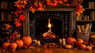 Cozy Autumn Fireplace 12 Hrs 🔥 Crackling Fire Atmosphere with Burning Logs [No Music]