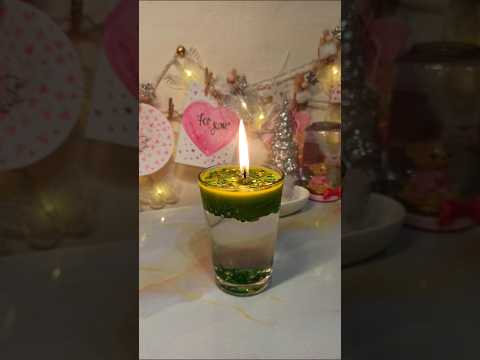 DIY Magic Water Candle 🍃🕯️💚 #craft #creative #shorts #diy #candle #satisfying #handmade #magic #art