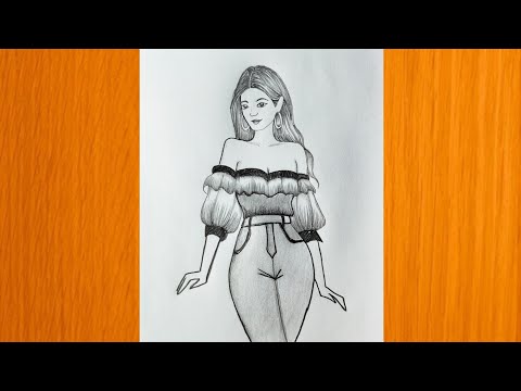 How to draw a fashion girl with beautiful hairstyle | Pencil sketch ||fashion girl drawing||