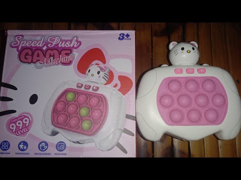 4:46 Minutes Satisfying with Unboxing Hello Kitty Fast Push Game Console Pop It Machine