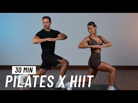 30 Min Full Body Pilates HIIT Workout - Burn Fat + Tone Muscles (No Equipment, No Repeats)