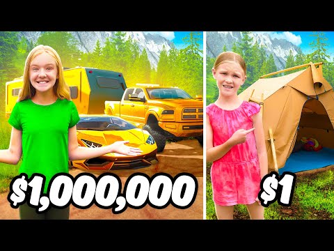 $1 vs $1 MILLION Camping! Trinity vs Madison