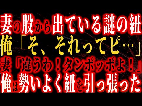 【修羅場】妻の股から出ている謎の紐。俺「そ、それってﾋﾟ…」妻「違うわﾀﾝﾎﾟｯﾎﾟよ！！」俺は勢い良く紐を引っ張った