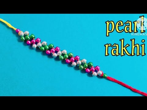 pearl rakhi making ideas || easy rakhi making || simple rakhi || how to make a pearl rakhi