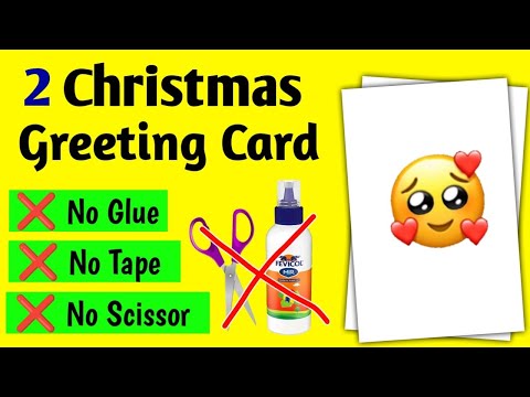 2 Easy and beautiful christmas greeting card / Merry christmas card / Christmas card kaise banaye