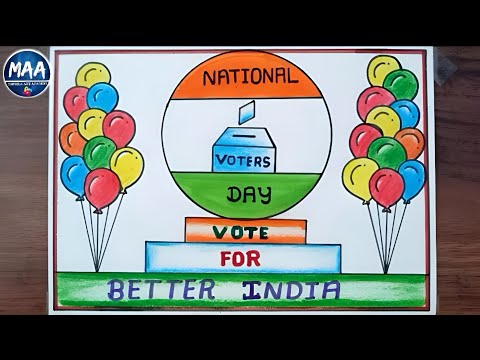 National Voters Day Drawing | मतदाता जागरूकता ड्रॉइंग | Voters Day Poster Drawing | Election Drawing