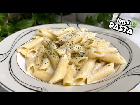 (Milk Pasta recipe🥛)(4 Ingredients❗️)(Easy and delicious recipe)