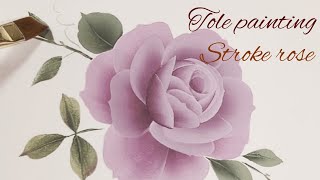 How to draw a tole paint rose (purple stroke rose)