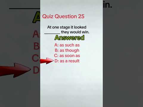 Quiz Question 25 Answered | English Grammar