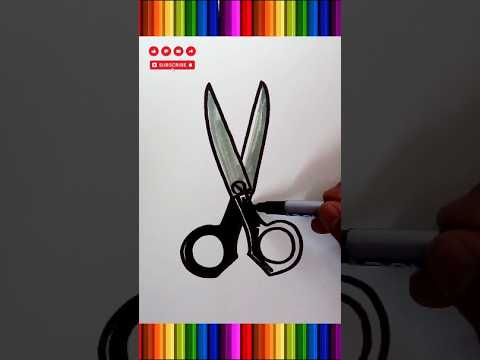 how to coloring a scissor #drawing #coloring #shorts