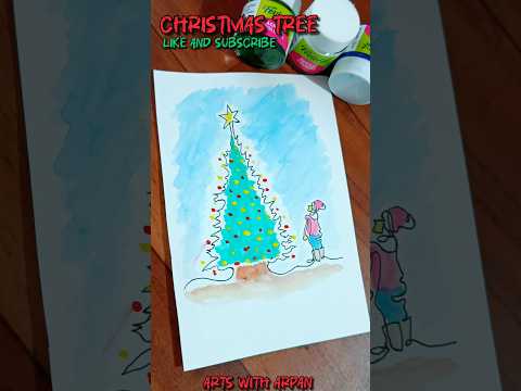 Christmas Tree 🎄🎊🎁 | Arts With Arpan #shorts #youtubeshorts #christmas #trending #christmastree