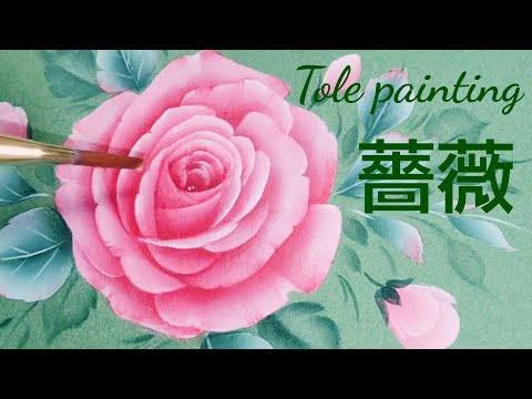 Tole painting Roses I want to decorate for Christmas (acrylic painting)