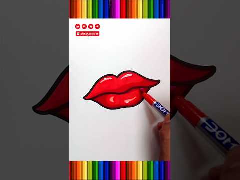 how to coloring a lips #lips #coloring #drawing #shorts