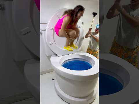 My GENIE Granted My 3 Wishes in the Worlds Largest Toilet After I Jumped In #shorts