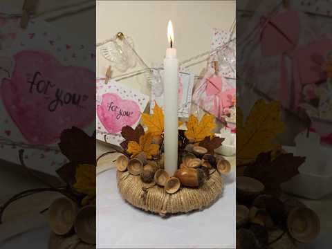 Creative fall candle ring 🕯️🍁 #diy #shorts #creative #fall #satisfying #autumn #craft #candle #art