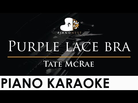 Tate McRae - Purple lace bra - Piano Karaoke Instrumental Cover with Lyrics