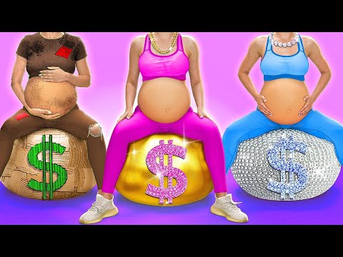 Poor vs Rich vs Giga Rich Pregnant in The Hospital! 👶🏻💖 Funny Pregnancy Hacks