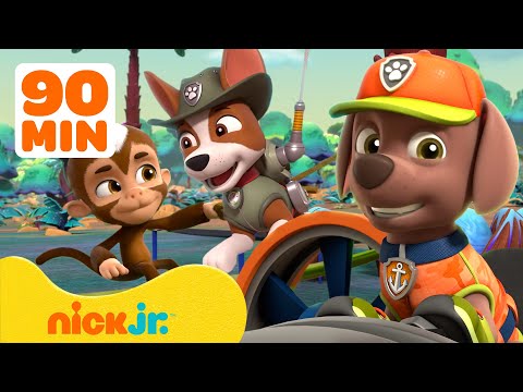 PAW Patrol Daring Jungle Pups Rescues with Animals! #2 w/ Tracker and Zuma 🐵 90 Minutes | Nick Jr.