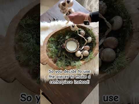 Cheap Garland Hack | Christmas centerpiece | Vintage Dough Bowl