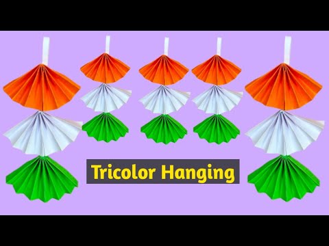 Republic Day Decoration Ideas / TricolorPaper Hangings /paper crafts / School decoration Ideas 2025