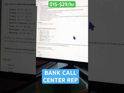 🤑 WFH Bank Call Center Rep - APPLY ASAP‼️#workfromhome #remotejobs