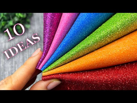 💥10 Ideas💥 Flowers from foamiran DIY💥Super Easy💥 How To Make Flowers From Glitter foamiran