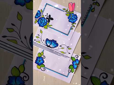 Cute 😍 Flower Drawing 🌷/Project Work Designs/Border Design/File Decoration Ideas #shorts #art