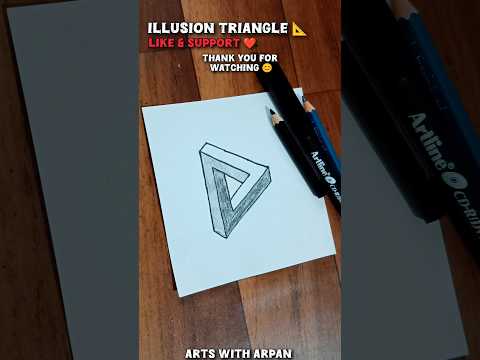 Optical Illusion Triangle 😱💀🤯 #shorts #illustration #art #youtubeshorts #trending #3d