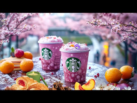 コーヒーBGMで新しい週をスタート️☕Dreamy Jazz Starbucks Vibes, Fresh Flavors & Spring Blooms🌸洗練されたジャズのスタバリズムと桜の美しさ