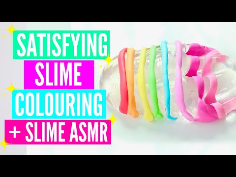 Satisfying Slime Coloring with Marker Pens, Pigments, Food Dye + More! Mixing Slime Colours ASMR