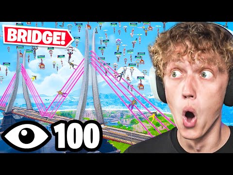 I Got 100 Players To Land At The BRIDGE In Chapter 6 Fortnite! (Craziest POI)