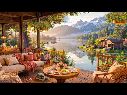 Spring Coffee Shop Ambience 🌸 Relaxing Morning with Smooth Jazz Instrumental Music for Work, Study