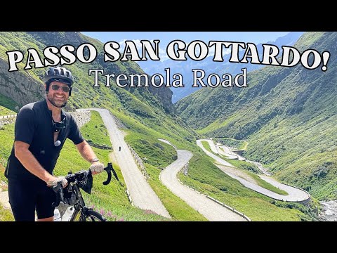 🇨🇭Cycling St. Gotthard Pass - 200 yr old cobblestone Tremola Rd - 24  hairpins climb 1000ft in 4km🇨🇭