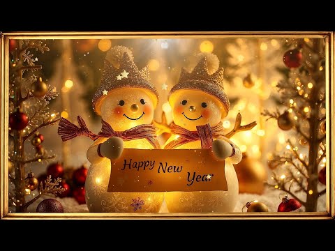 Happy New Year 2025 | Sparkling Glass Snowmen Wishing New Year | 21 Images Screensaver | Frame TV