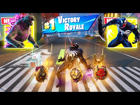 VENOM vs "GODZILLA PORTAL" 3 NEW MEDALLIONS & MYTHIC’S CHALLENGE (Fortnite Chapter6)