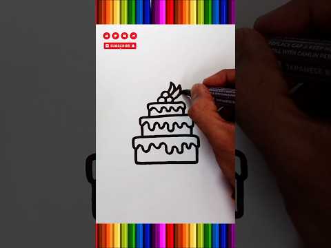 how to draw a cake #drawing #shorts