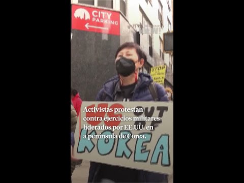 Activistas protestan contra ejercicios militares liderados por EE.UU. en la península de Corea