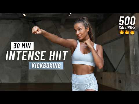 30 MIN STANDING CARDIO HIIT WORKOUT - Kickboxing Inspired (No Equipment, No Repeats)