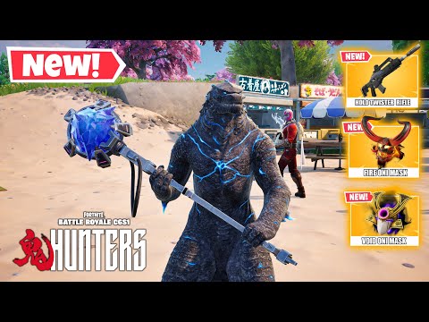 Energized Godzilla vs ALL NEW MEDALLIONS & MYTHIC WEAPONS ( NEW! Fortnite Chapter 6 Season 1 )