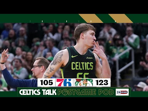 POSTGAME POD: Tatum, 'stay-ready group' step up to beat 76ers