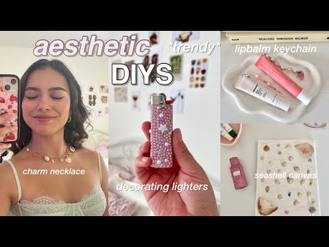 making pinterest/tiktok DIY trends (charm necklaces, textured art, bedazzling + more)