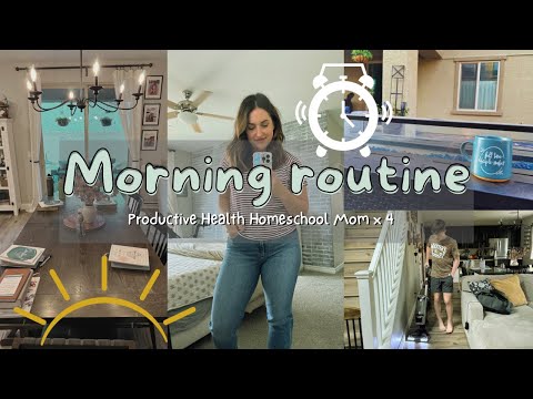 PRODUCTIVE HOMESCHOOL MORNING ROUTINE||HOMESCHOOL MOM X4 WITH OLDER KIDS