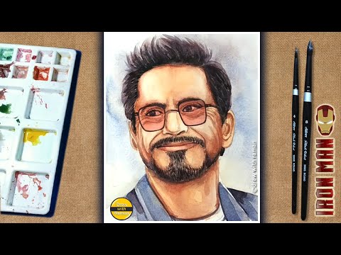 Watercolor Portrait | Iron Man Tony Stark Portrait | Watercolor Painting tutorial in Hindi