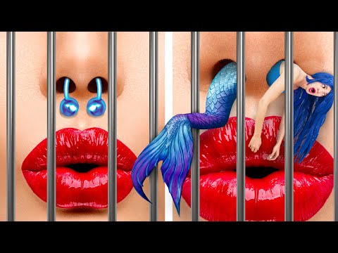 Good Mermaid Vs Bad Cop in Jail | How to Become a Mermaid Funny Situations by Crafty Hacks