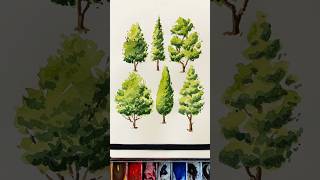 Tree practice in watercolor #watercolor #watercolortutorial #sketchbook