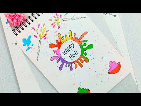 Holi Easy Drawing For Beginners || Happy Holi || holi painting || holi song || holi colors ||