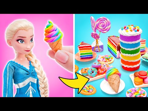 Elsa's Rainbow Party 🎉🍰🍭 Making Yummies from Clay with Mr.Maker by Imagine PlayWorld