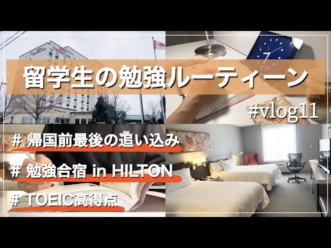 【Study vlog】帰国前ラストの勉強ルーティーンIn HILTON　STUDY VLOG #11